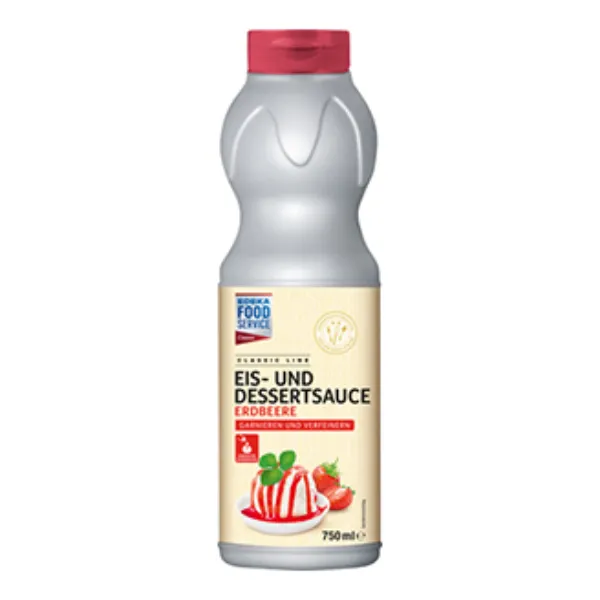 750 ml Flasche Eis- und Dessertsauce Erdbeere der Marke EDEKA Foodservice Classic