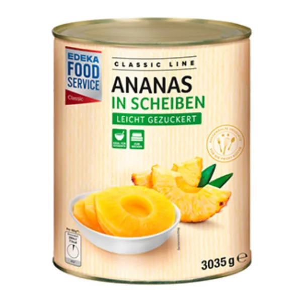 3035 g Ananas, in Scheiben leicht gezuckert der Marke EDEKA Foodservice Classic