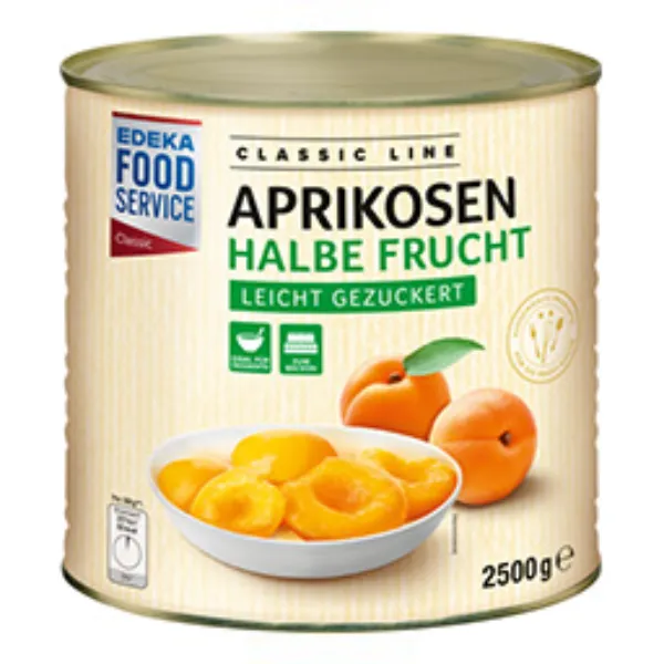 2500 g Aprikosen, halbe Frucht leicht gezuckert der Marke EDEKA Foodservice Classic