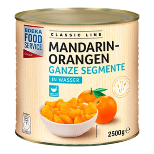 2500 g Mandarin-Orangen, ganze Segmente in Wasser der Marke EDEKA Foodservice Classic