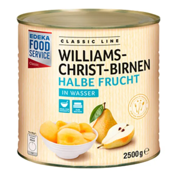 2500g Williams-Christ-Birnen, halbe Frucht in Wasser der Marke EDEKA Foodservice Classic