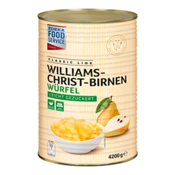 4200 g Williams-Christ-Birnen, Würfel leicht gezuckert der Marke EDEKA Foodservice Classic
