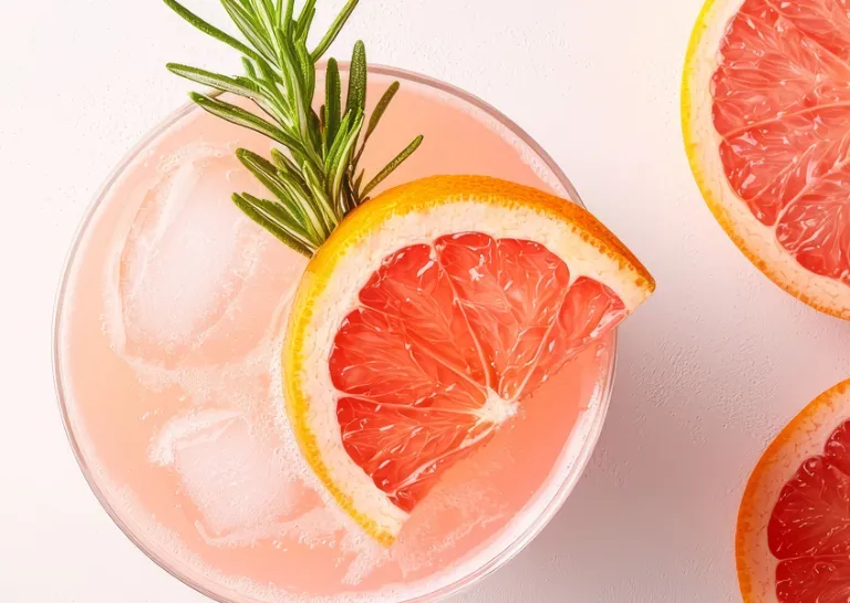 Grapefruit-Cocktail auf weißem Hintergrund