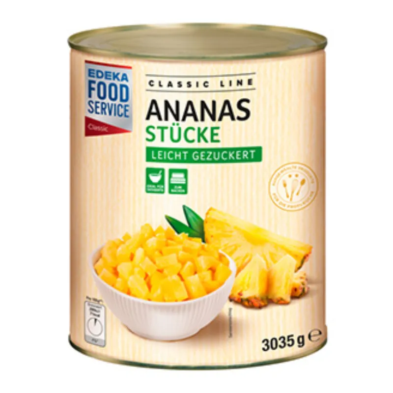 3035 g Ananas, Stücke leicht gezuckert der Marke EDEKA Foodservice Classic