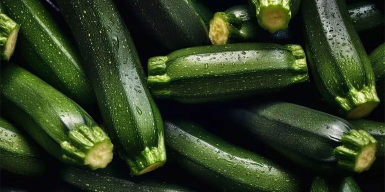 Viele grüne Zucchini liegen übereinander