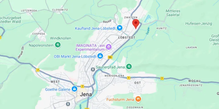 Google Maps Karte zum Standort von EDEKA Foodservice Jena