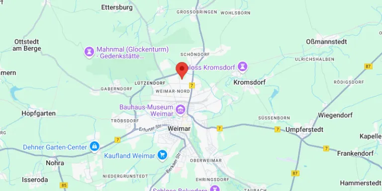 Google Maps Karte zum Standort von EDEKA Foodservice Weimar