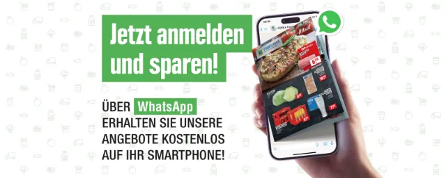 Titelbild einer Werbung , die auf einem Smartphone geöffnet ist, die Werbung ragt etwas aus dem Display heraus