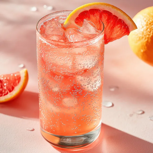 Grapefruit-Cocktail mit Eiswürfeln