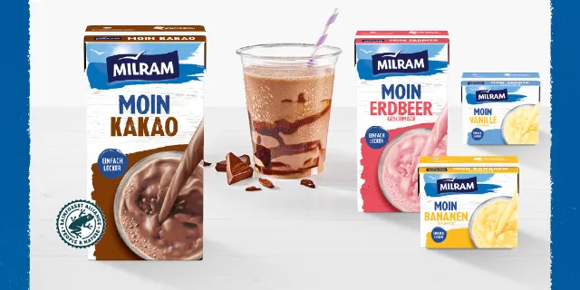 Produktabbildungen der MOIN Milchgetraenke von Milram