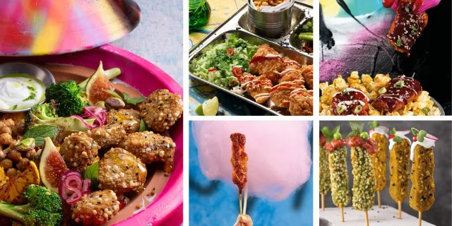 Bildcollage von Fingerfood und Canapes