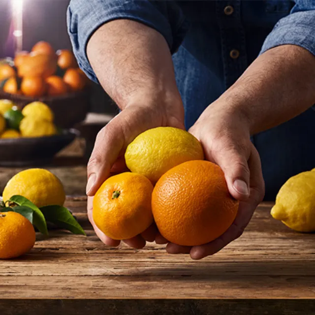 Wir bieten Ihnen ganzjährig eine große Auswahl der vitaminreichen Muntermacher an. Von süßlichen Clementinen bis hin zu saftig-säuerlichen Limetten, mit unseren erfrischenden Zitrusfrüchten verleihen Sie sowohl süßen als auch pikanten Gerichten das gewisse Etwas und ganz nebenbei sind sie auch noch sehr gesund
