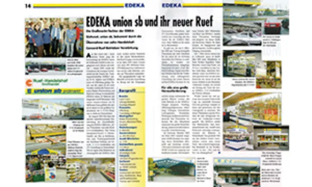 In einem Zeitungsbericht wird über die Übernahme der RUEF Großhandels-Betriebe durch EDEKA informiert.
