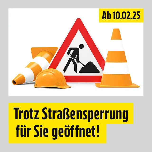 Schild für Straßensperrung in Rheine