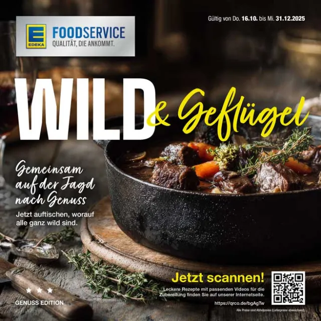 Titelbild der aktuellen EDEKA Foodservice Werbung Wild & Geflügel 